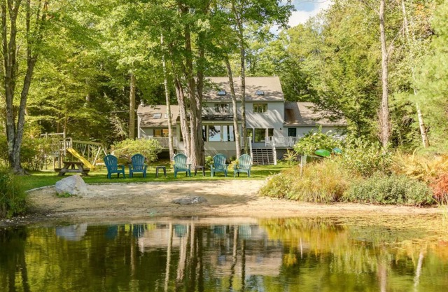 Serene Winnipesaukee Sanctuary with beautiful views of the Cove and Fire Pit
