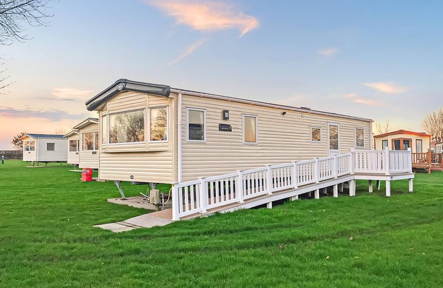Silver grade caravan with one double bedroom and one twin.