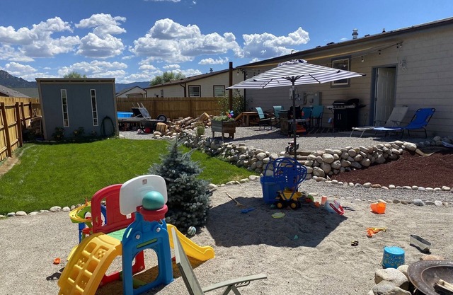 Single home with beautiful backyard