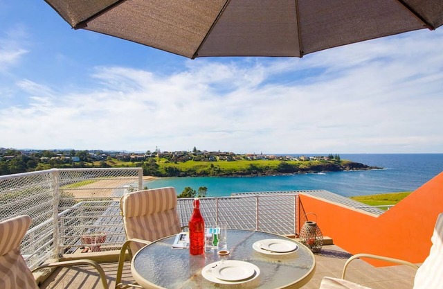 Soak in the stunning water views from the balcony