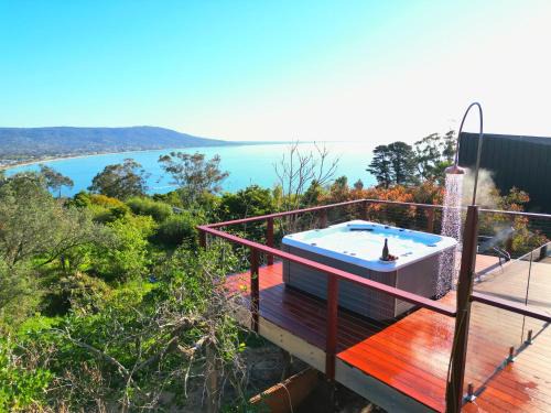 Spa Bay views on Acreage Family Home Orchard
