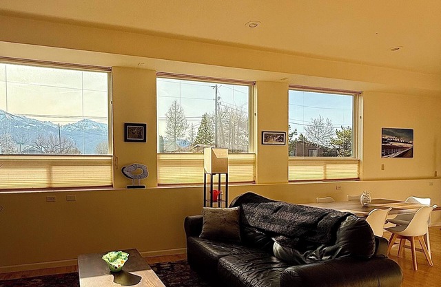 Spacious dog-friendly apartment with a mountain view in Joseph
