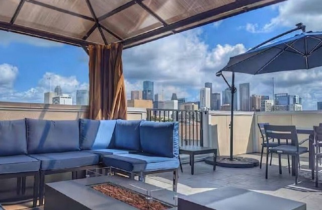 Spacious Private Rooftop Houston Skyline Views