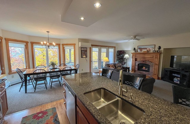 Spacious ski-in, ski-out 2-BR Jay Peak Village Condo, right on trail. A/C incl.!