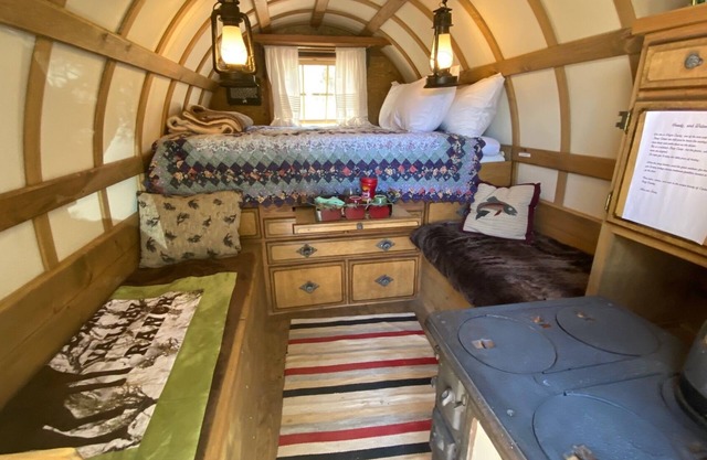 Spend a romantic night in a shepherds camp wagon