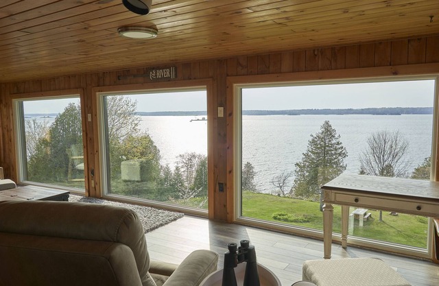 St. Lawrence River Modern Log Home with Dock and optional RV Hookups