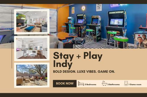 Stay & Play Indy- Indoor Fun - 5 Min to Downtown- Sleeps 10