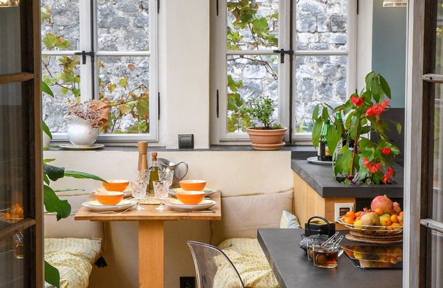 Stone house with patio, garden, and terrace, 15 mn walk from swimming areas.