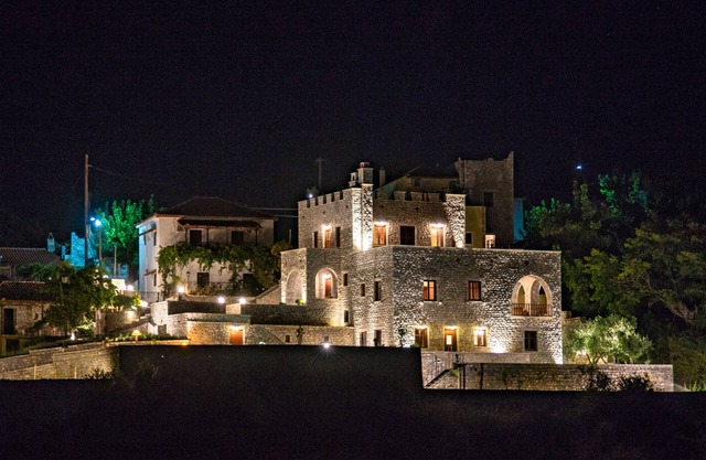 Stone villa with seasonal swimming pool.