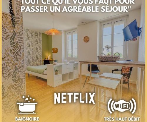 Studio COSY avec Baignoire et Netflix Idéal couple