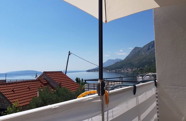 Studio flat with balcony and sea view Gradac, Makarska (AS-15642-b)