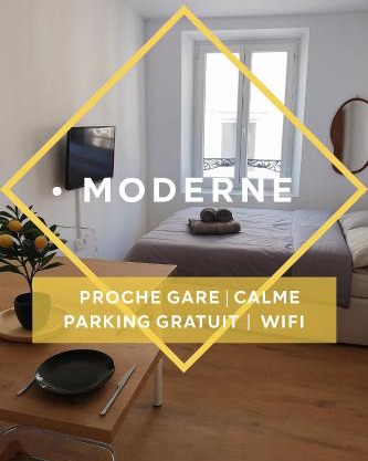 Studio Neuf et Moderne St-Dié - Calme - Wifi - 2 min Gare - Parking Gratuit Proche