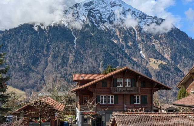 Studio with balcony+Niesen view+free parking near Interlaken Thunersee & Blausee