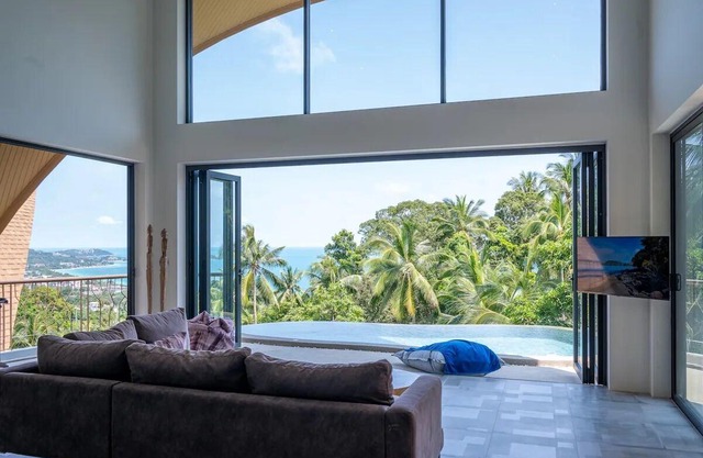 Stunning 2-bedroom villa with sea, jungle, and sky views, infinity pool, and modern amenities