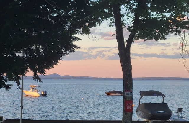 Stunning waterfront on Sebago Lake with guest cottage and boat lift!