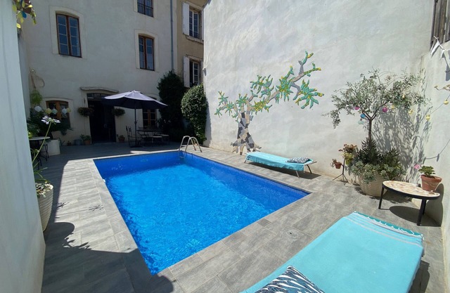Stylish French renovated house with heated pool in historic Bize by river
