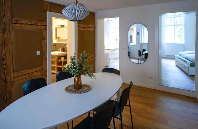 Stylish, modern old building apartment in the city