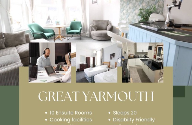 Sunnydene Guesthouse, NR30–10 Bedrooms, Sleeps 20, Just 10 Mins from the Beach!