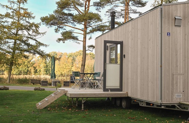 Sustainable Tiny House Pioneer by the natural bathing lake in Friesland
