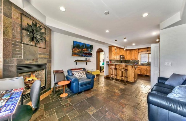 Tahoe Cozy Cabin, 2 Bedroom with a gas fireplace.