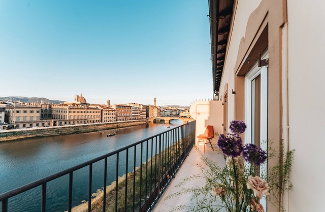 Terrace on Arno River in Florence
