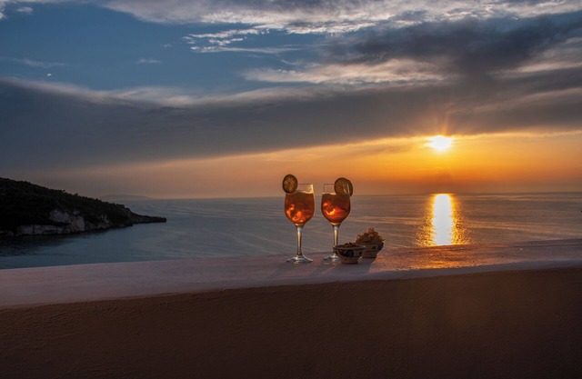 TERRACE SUNSET ON THE SEA