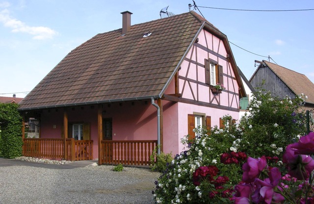 the alsatian house located in a quiet village