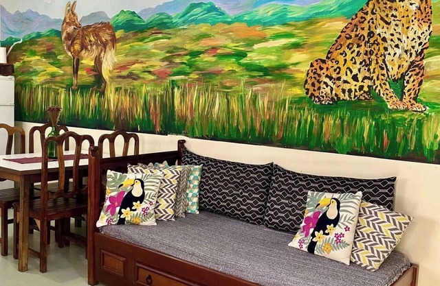 The Cosmic Refuge accommodates up to 22 people with a jacuzzi included in the price of the stay.