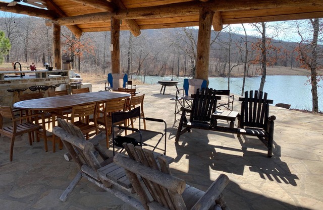 The lodge at the 4300 acre Hunt Mill Hollow Ranch is a wildlife destination.