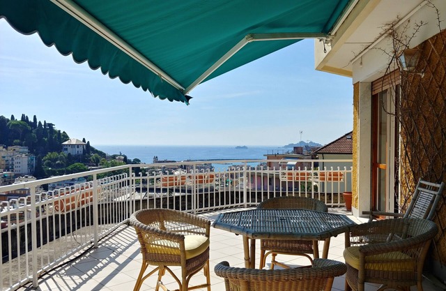 The sea on the terrace overlooking Portofino