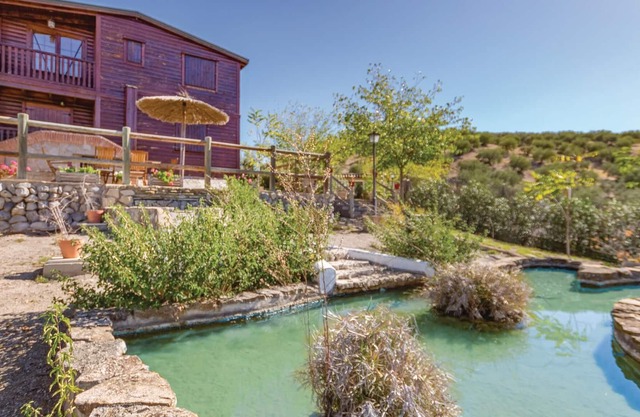 This completely wooden constructed vacation home in Priego de Córdoba offers space for 6 vacation gu