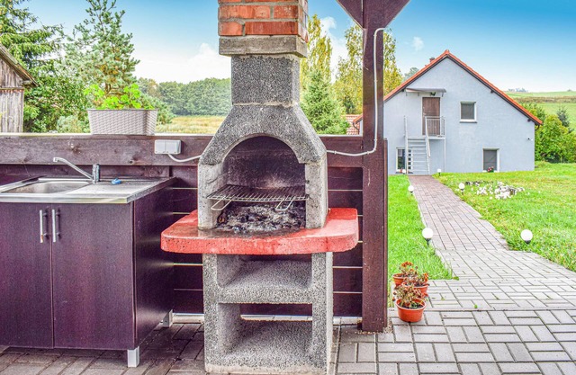 This cozy vacation apartment is located in the Polish village of Najdymowo.