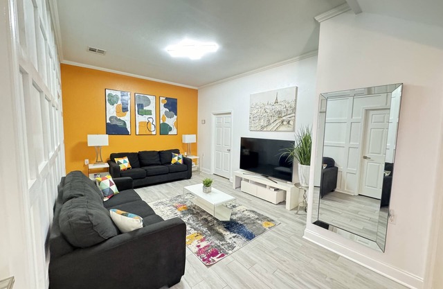 This two-story modern retreat guest house is the perfect spot to rest and relaxn