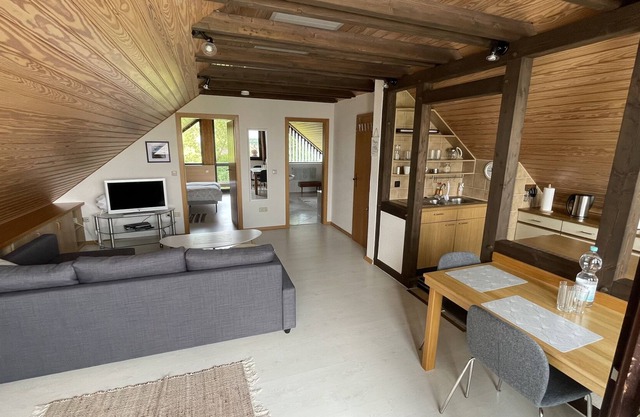 Top floor apartment with views over the fields