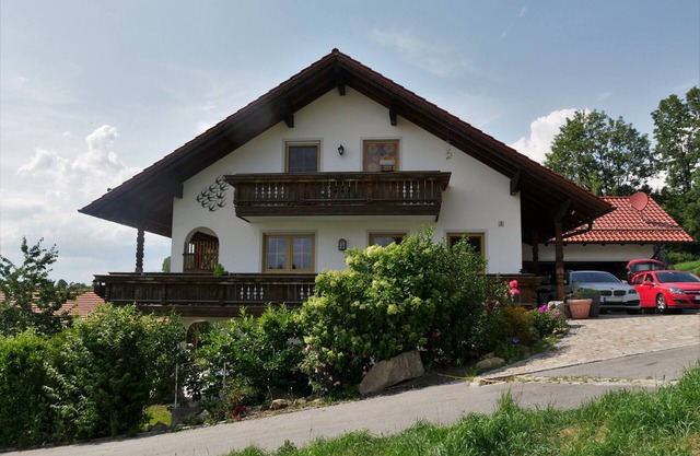 Top floor apartment, with distant views, sometimes as far as the Alps.
