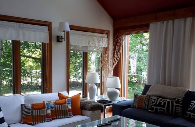 Tradition And Modernity. Wood & Stone. In Private Wooded Park.