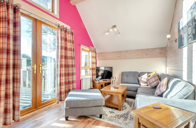 Traditional country style A-frame lodge.