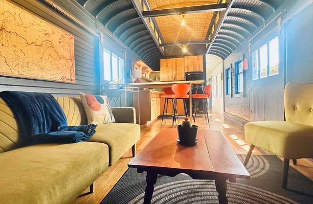 Train Wreck Inn - The Blue Train Car
