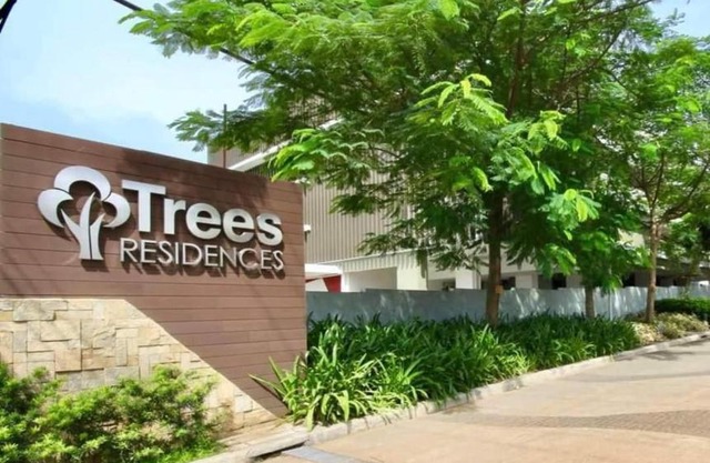 Trees Residence in Quezon City with balcony.