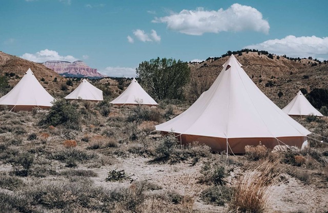 Triple Tent w/ Shared Bathroom - Beauty awaits you just past the red cliffs.