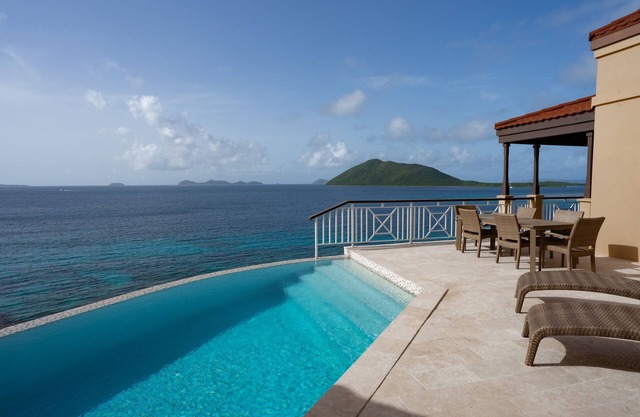 Tropical Island Haven Overlooking Calm Blue Sea Near Dive Sites and Trails