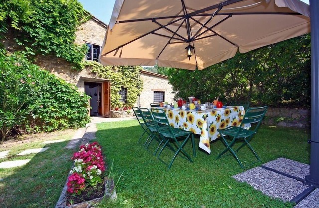 Typical rustic farmhouse with swimming pool