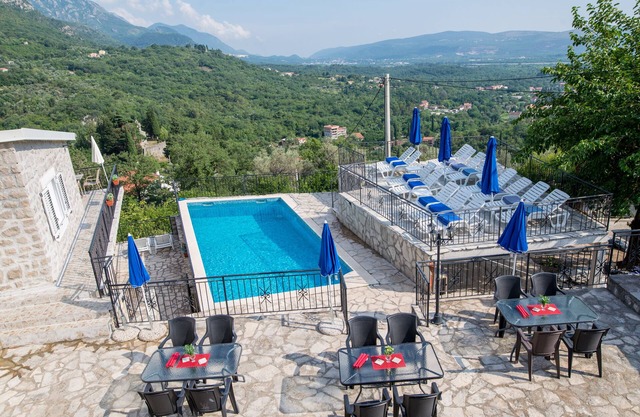 Unique apartment with roof terrace, orchard and pool, 2 km to sea