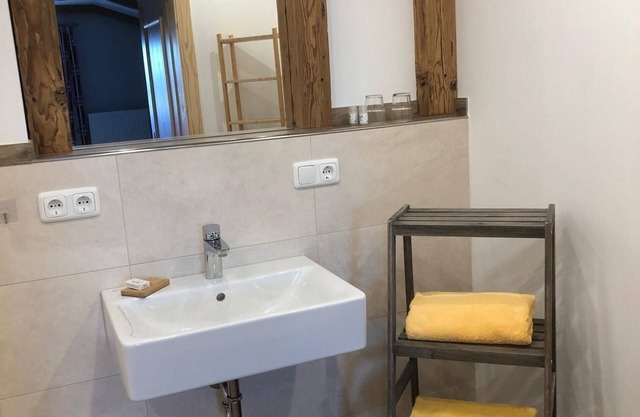 Vacation apartment with beer garden view, shower, WC and balcony