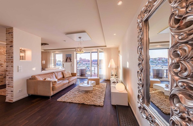 Vacation apartment with water view on the 1st floor of the Hafenresidenz Waren