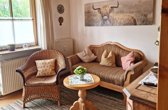 Vacation apartment Sonnenschein 32 sqm, living room and bedroom, south-west facing balcony