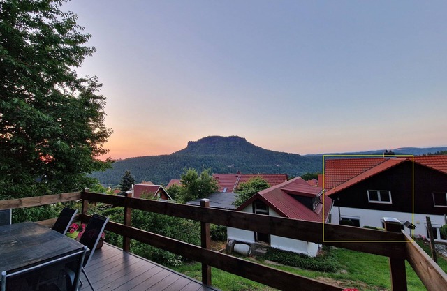 Vacation in nature - view of the Elbe Sandstone Mountains in Saxon Switzerland