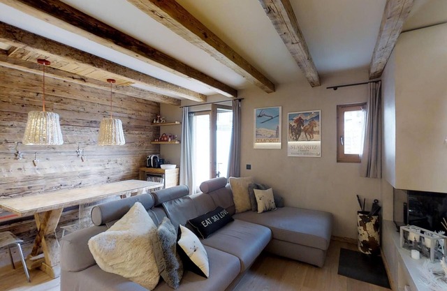 Very modern 3-room-apartment with its special alp chic-style furnishing and a la