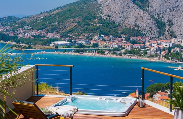 Villa Casa Vita featuring a sea view, billiards, and heated pool