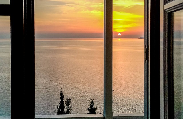 “Villa Nina” is located above a beautiful beach with breathtaking sunset views.